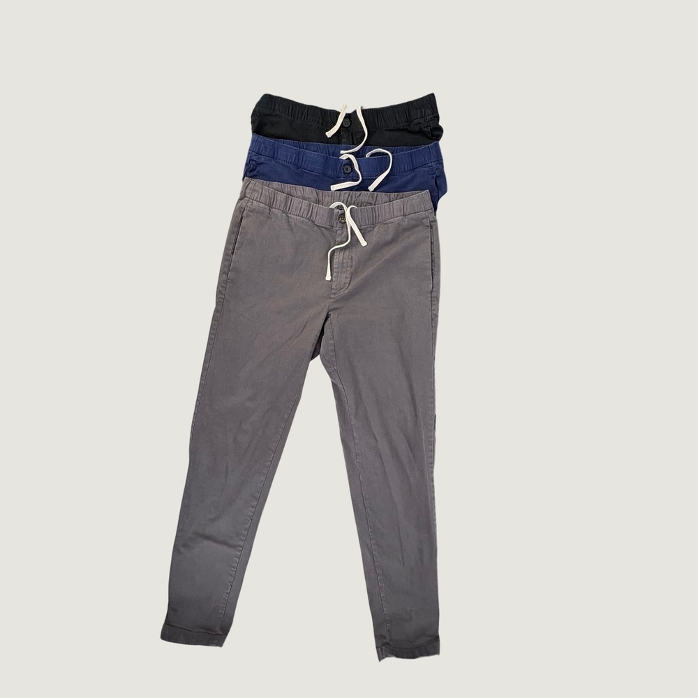 Bonobos Chino Pants Men Medium Long Grey Navy Black Drawstring 3-Pack Bundle